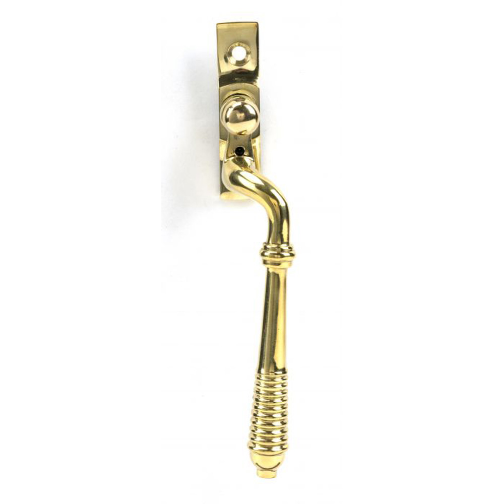 From the Anvil Reeded Espag Window Handle - Polished Brass (Right Hand)